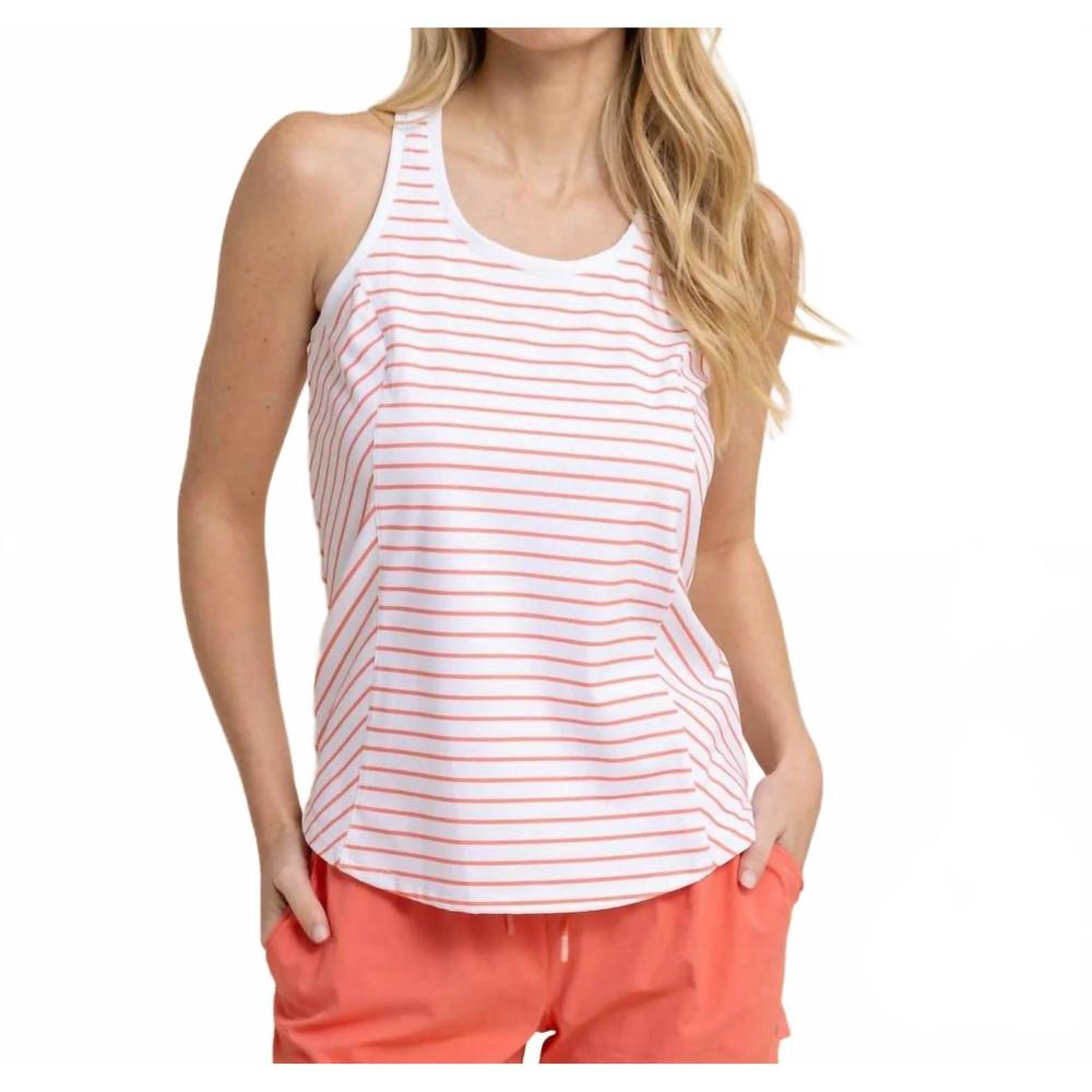 NEW SOUTHERN TIDE myra stripe racerback tank top in classic white